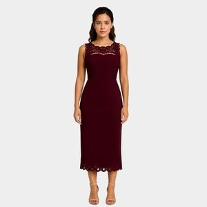 Ted Baker London Size S, Burgundy Lace Midi Dress